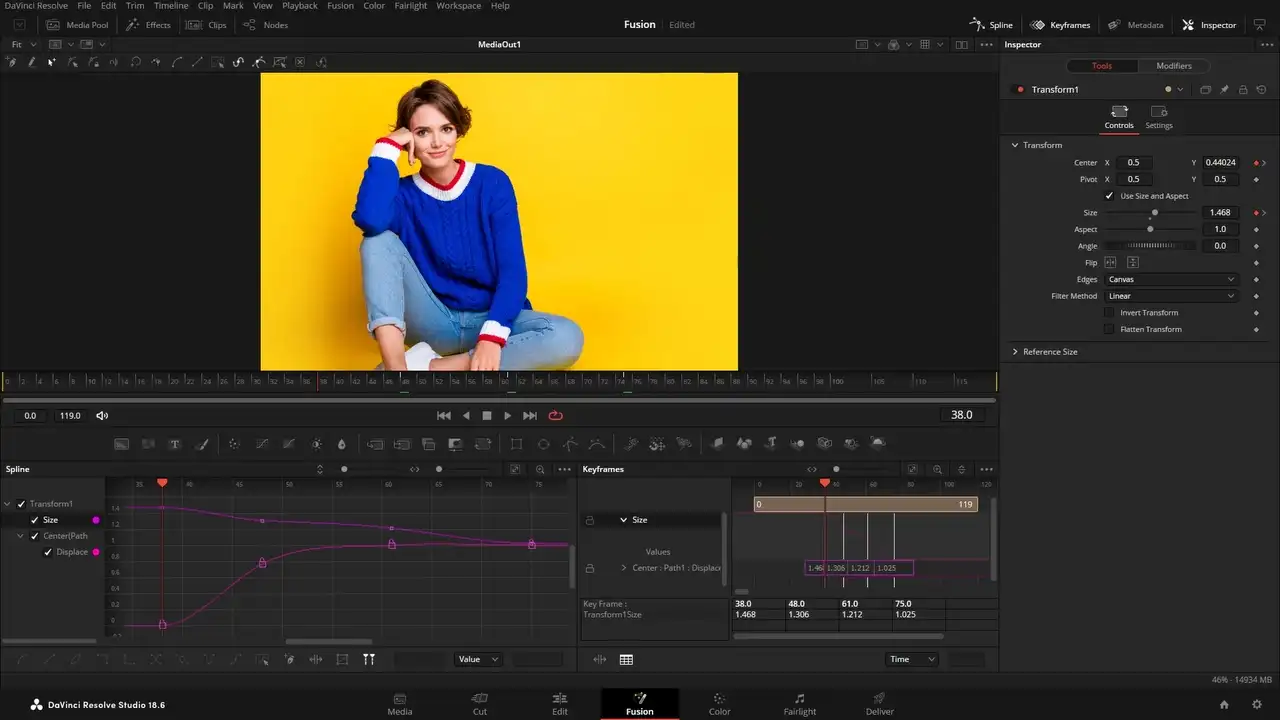 Nawigacja po keyframes w Fusion