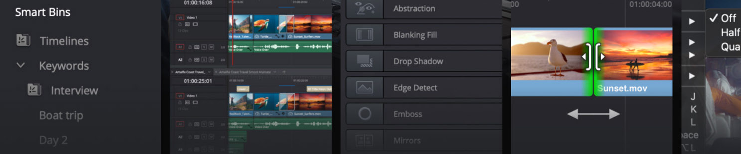 Skróty klawiaturowe DaVinci Resolve 17 Edit Page